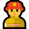 Man Firefighter emoji on Microsoft